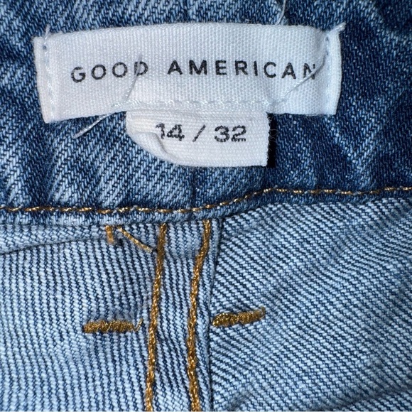 GOOD AMERICAN Good Icon Straight Leg Cropped Denim Jeans Blue Plus Size 14/32 - Picture 9 of 11